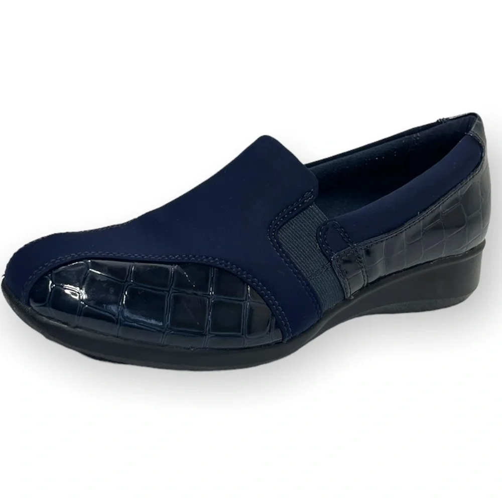 Clarks Comfort Slip On Gael Beam Loafers Navy Blue Size 8.5